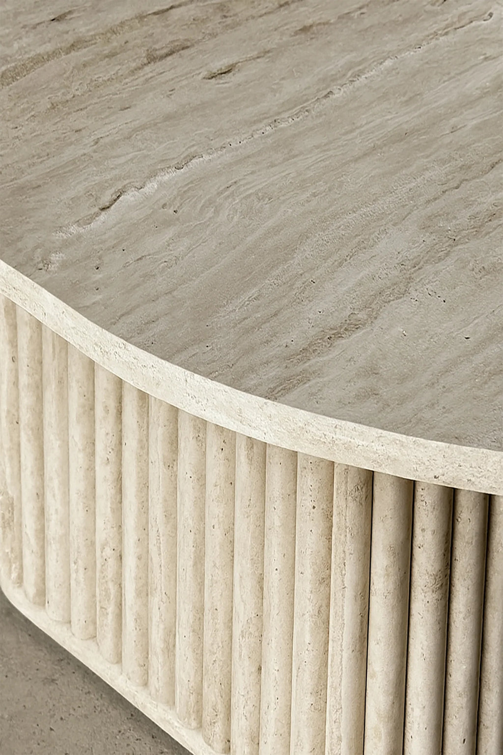 Susan - Square Coffee Table with Natural Travertine Effect
