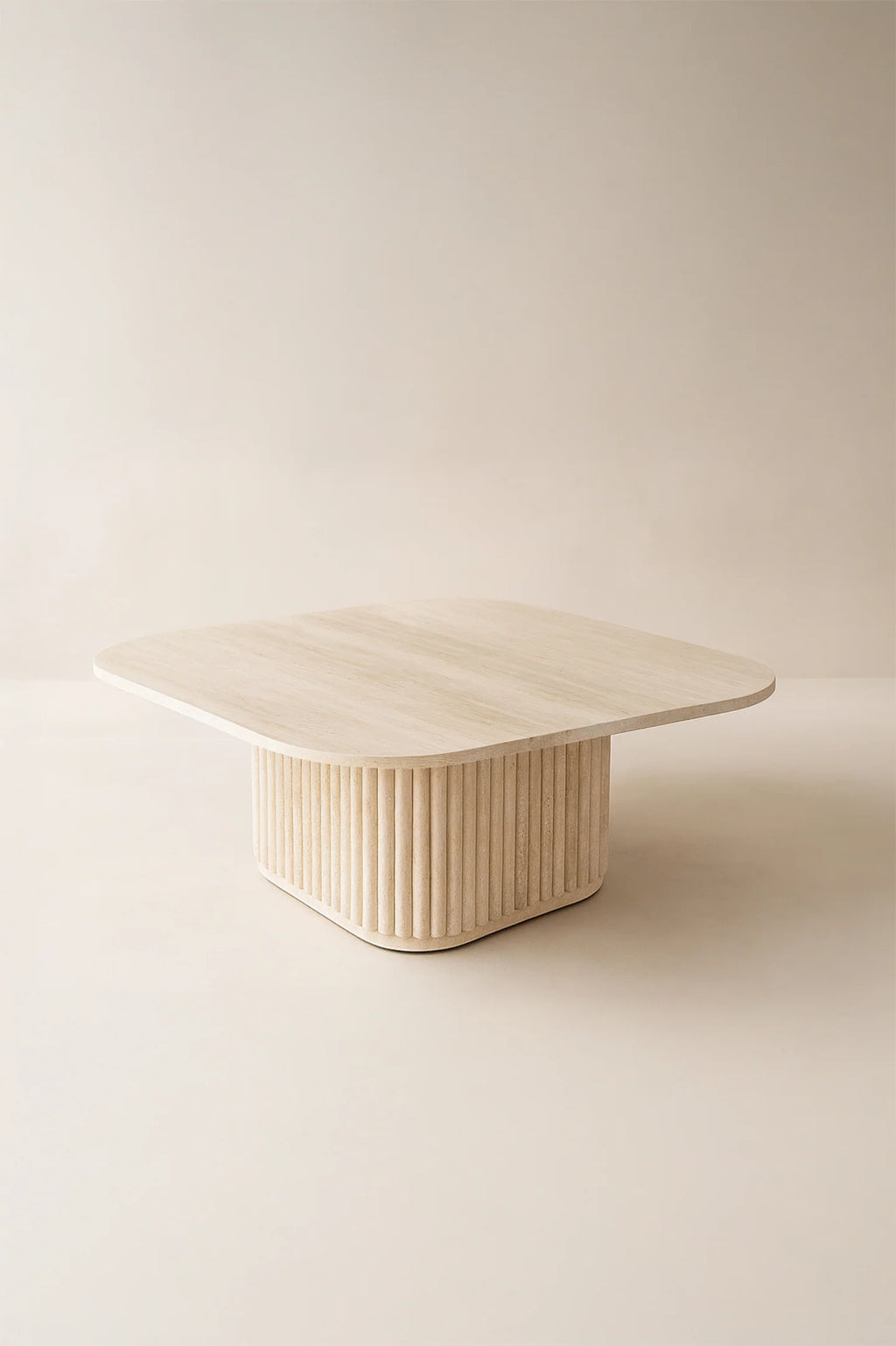 Susan - Square Coffee Table with Natural Travertine Effect