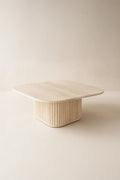 Susan - Square Coffee Table with Natural Travertine Effect