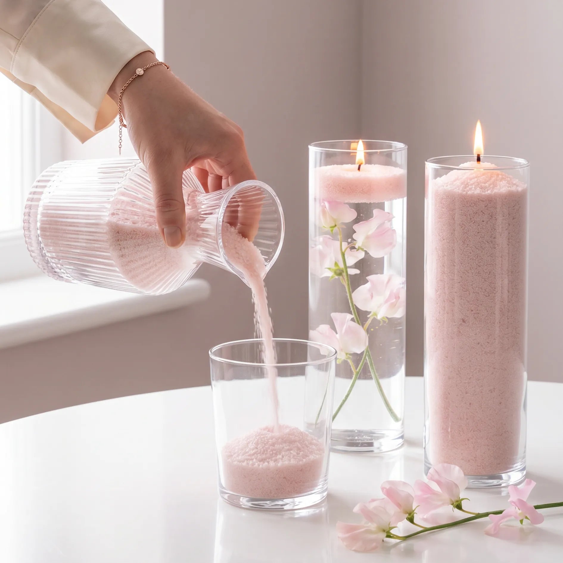 Baby Pink unscented Candle Sand 1Kg / 2.20lbs