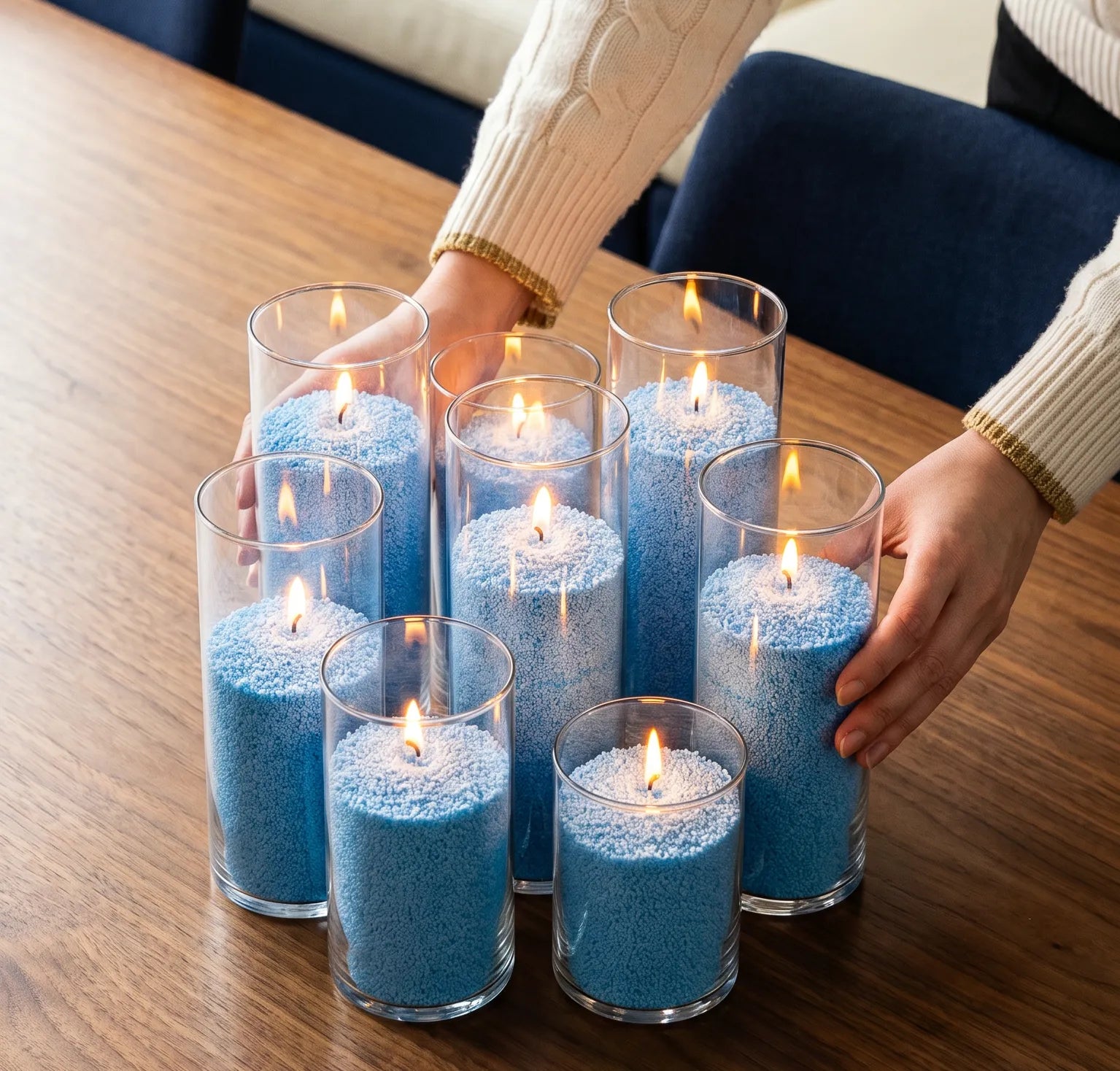 Sky Blue unscented Candle Sand 1Kg / 2.20lbs
