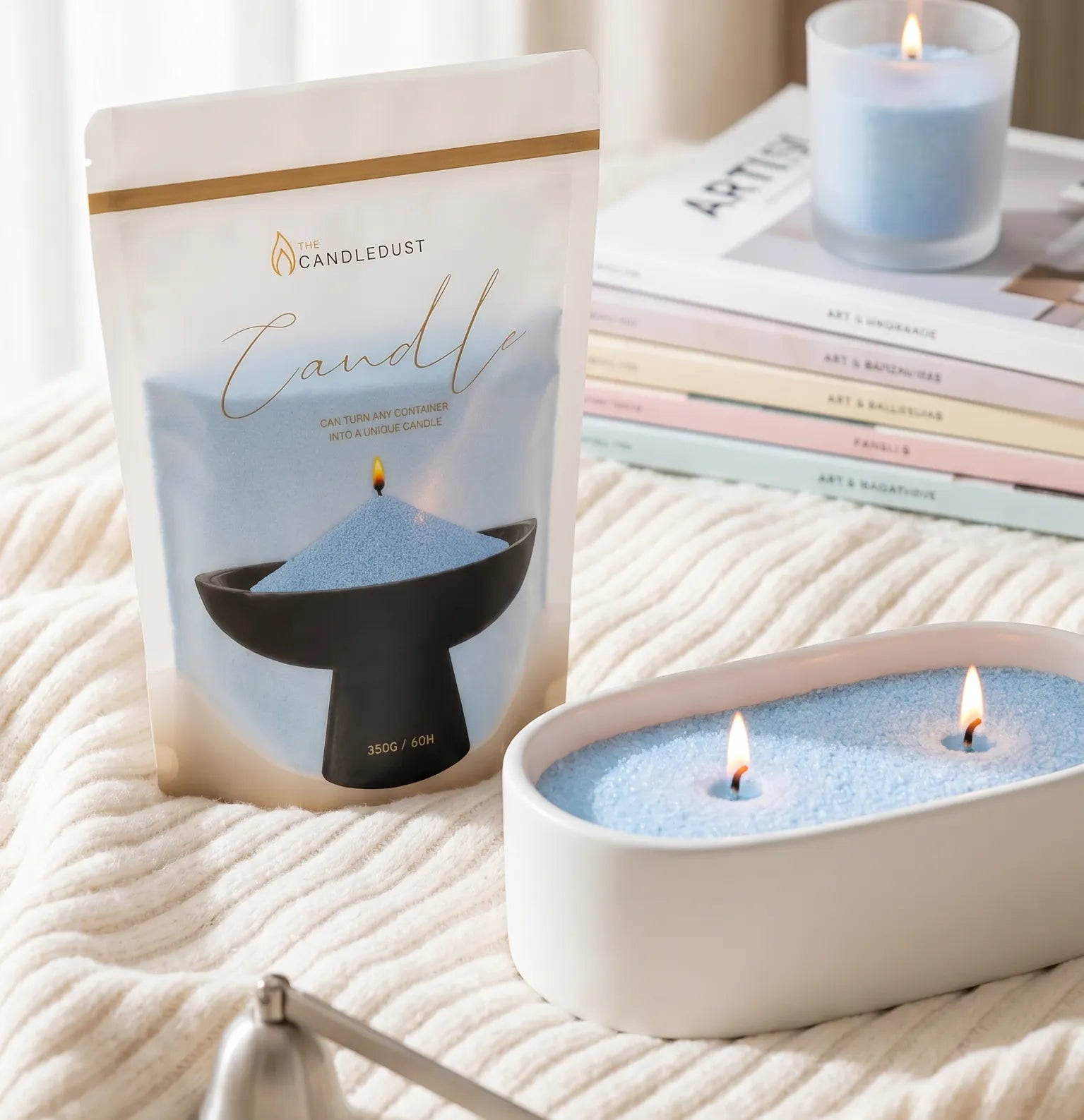 Sky Blue unscented Candle Sand 1Kg / 2.20lbs