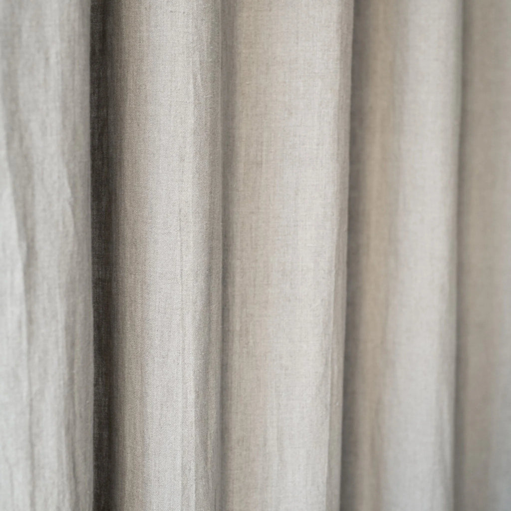 Natural Linen Night Time Rod Pocket Curtain Set of 2
